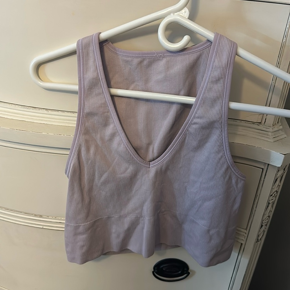 purple, low support, athleta, tank top. size medium
